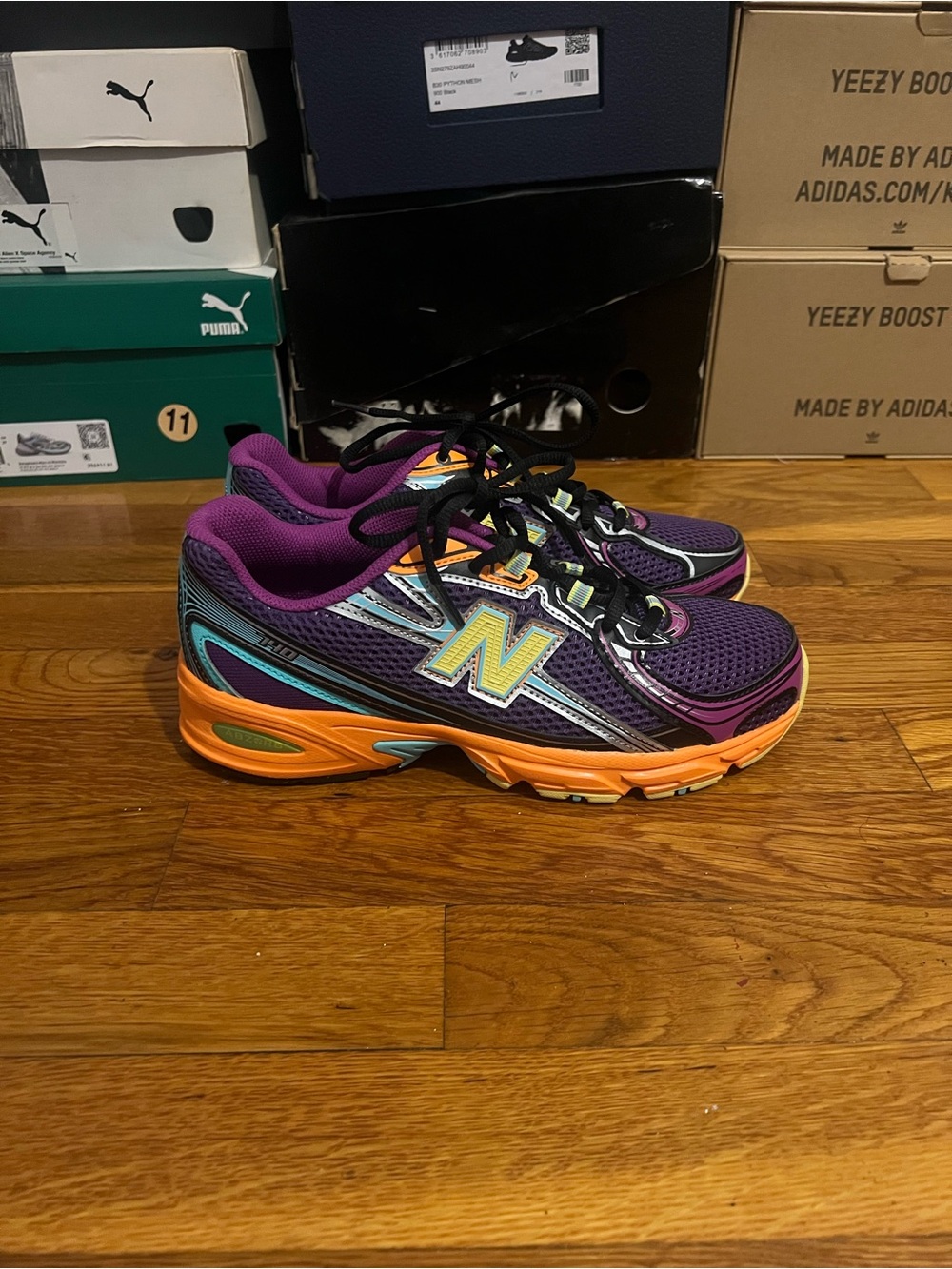 New Balance Purple, Orange & Teal Mesh Athletic Sneakers